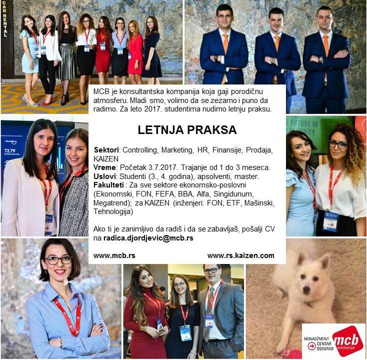 praksa u kompaniji Menadžment Centar Beograd